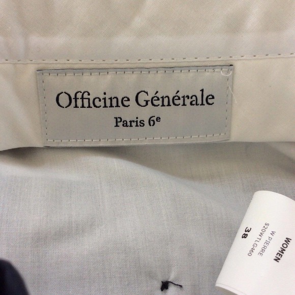 Officine Generale Pierre Cuffed Pants High Waist Pleated Cotton - Picture 13 of 13